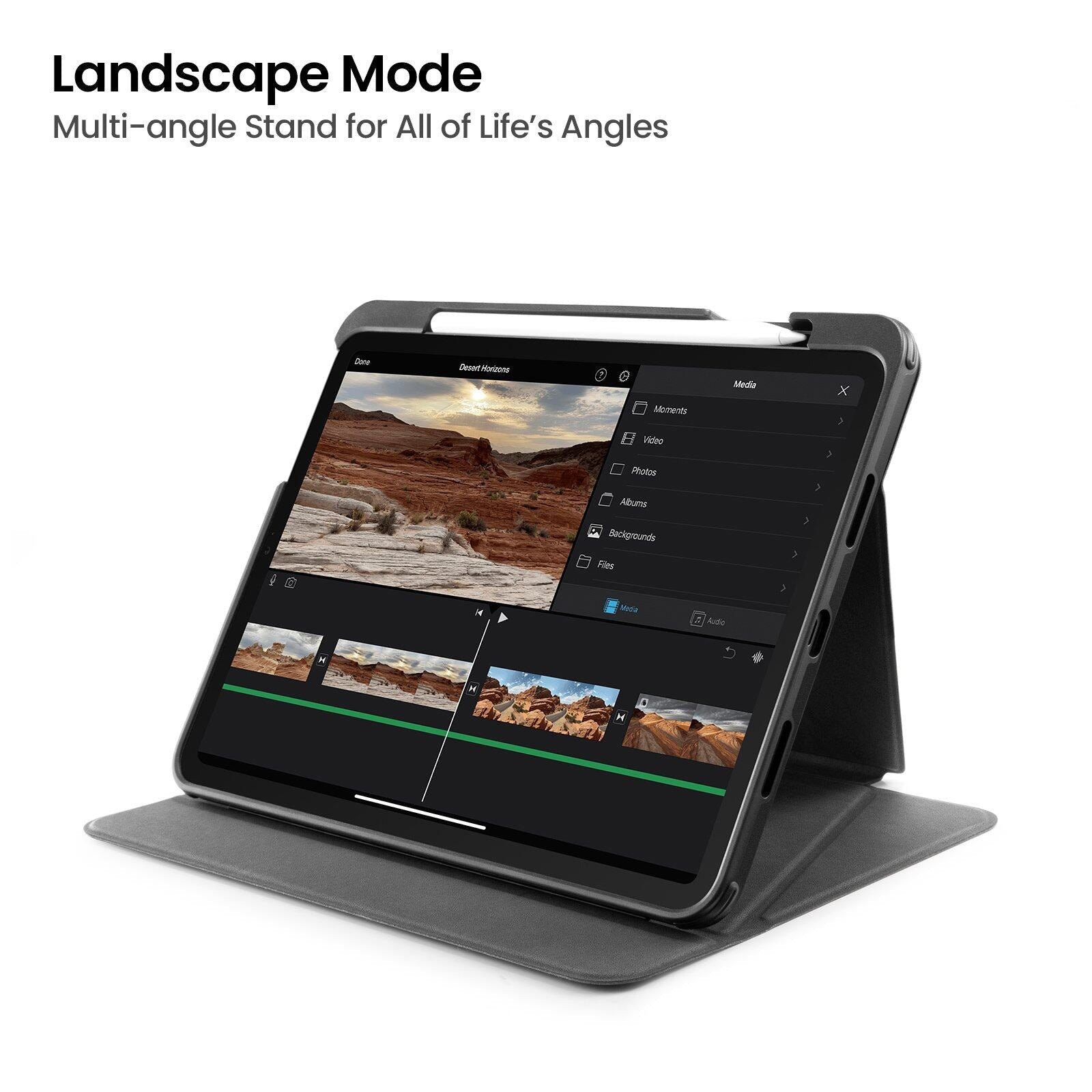 tomtoc 11 Inch Trifold Vertical Case - Black