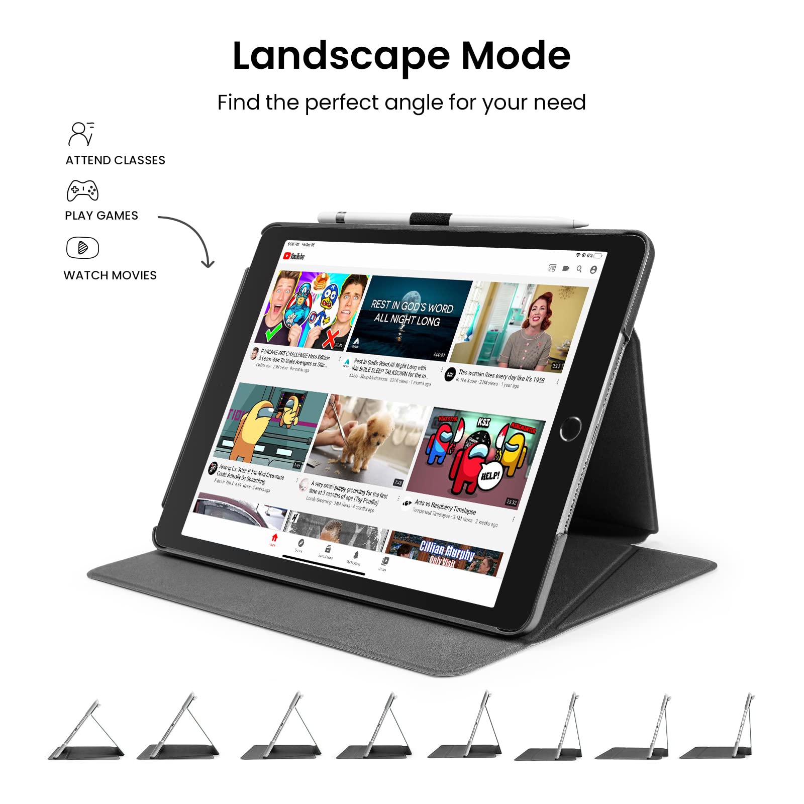 tomtoc 10.2 Inch Protective Smart-Tri Case - iPad 9th Gen 2019-2021 - Black