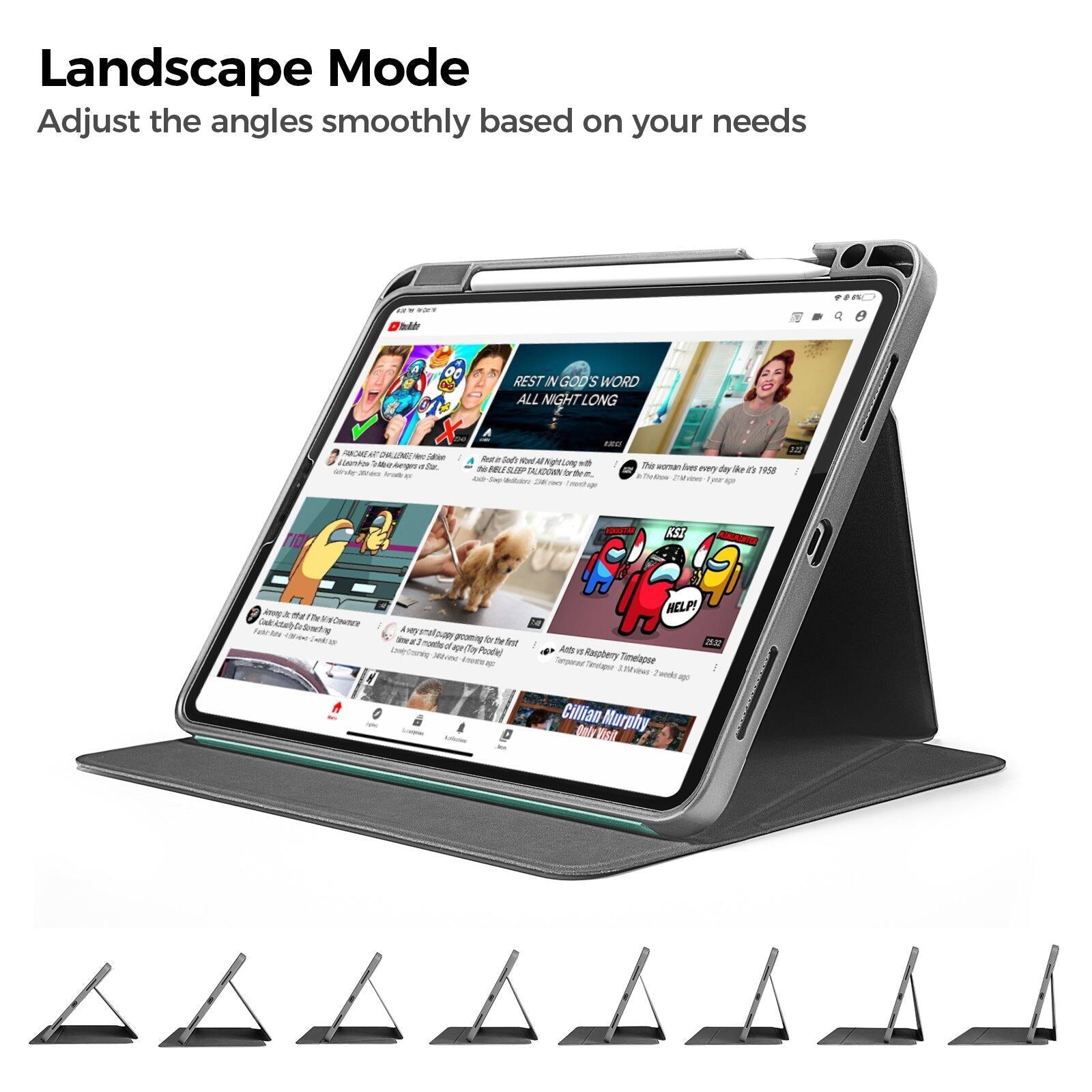 tomtoc 11 Inch Trifold Vertical Case - Blue Mint