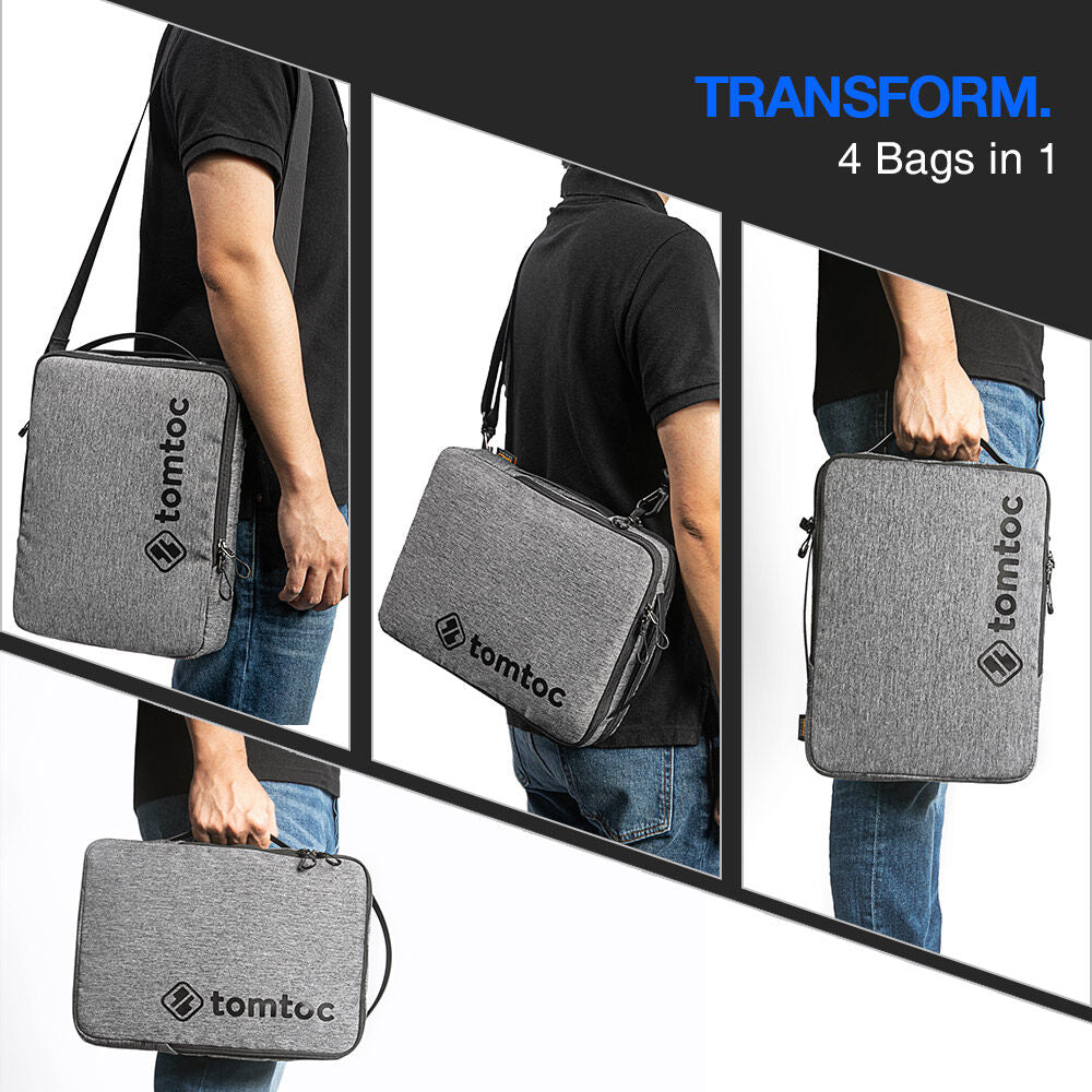 tomtoc DefenderACE-A04 Laptop Gray Shoulder Bag for MacBook Pro 14 Inch