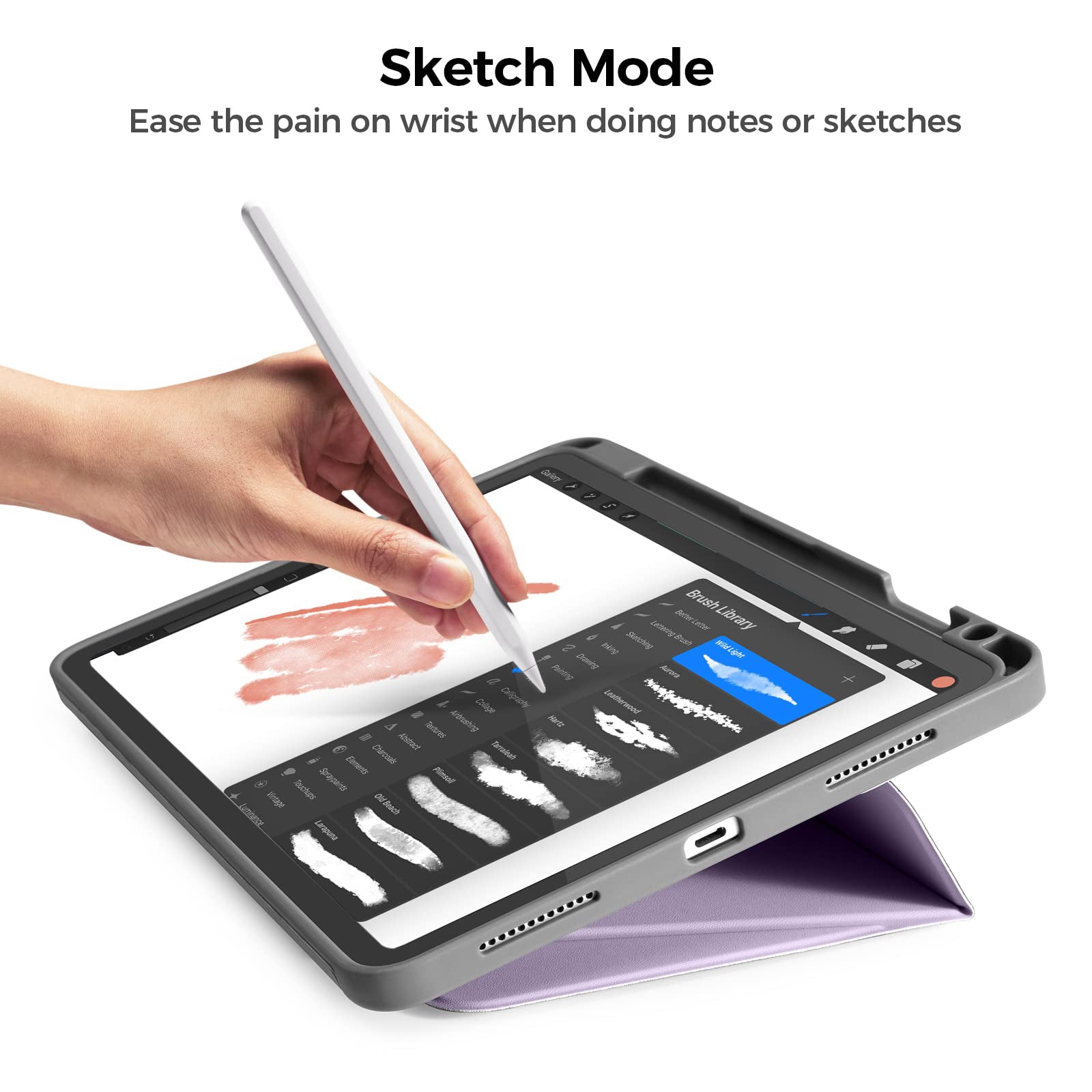tomtoc 10.9 Inch Protective Smart-Tri Case - Purple