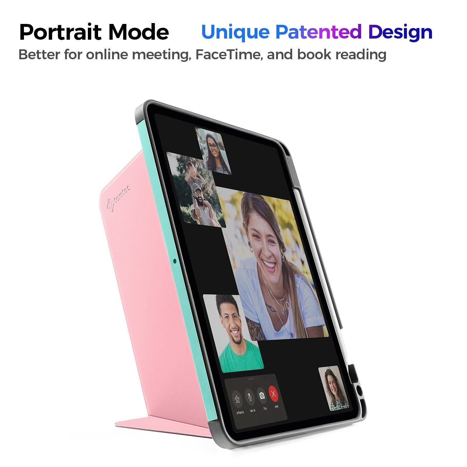 tomtoc 11 Inch Trifold Vertical Case - Blue Mint