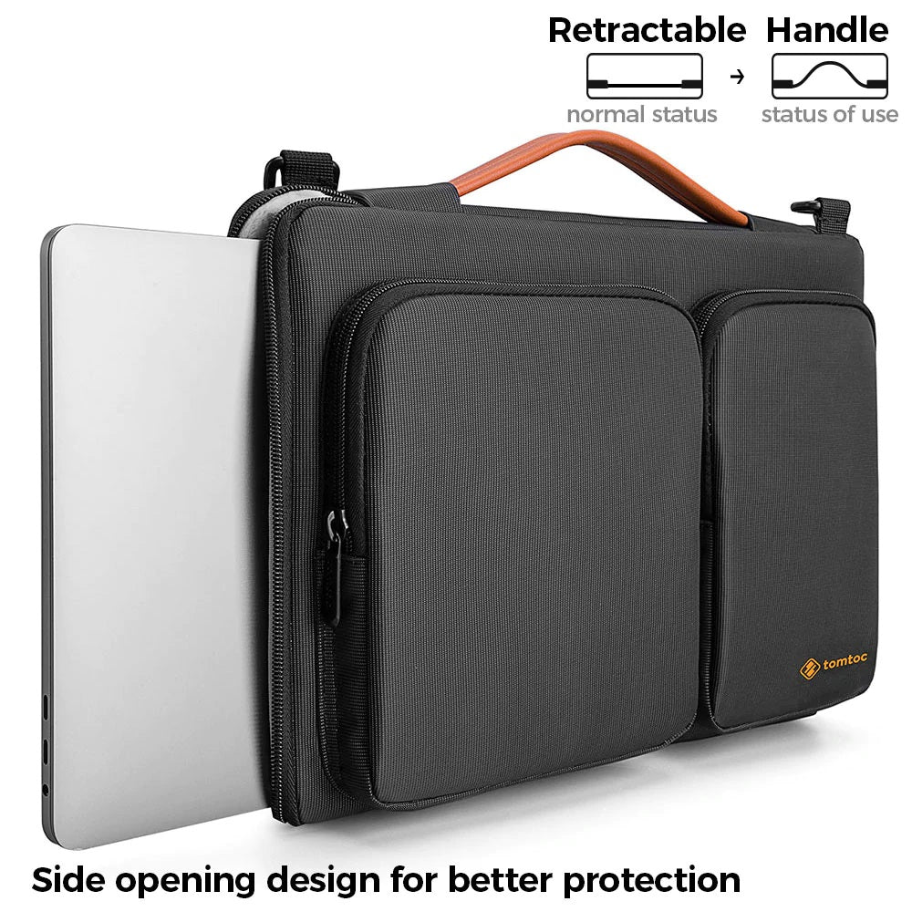 tomtoc 14 Inch Versatile Laptop Messenger Bag - Black