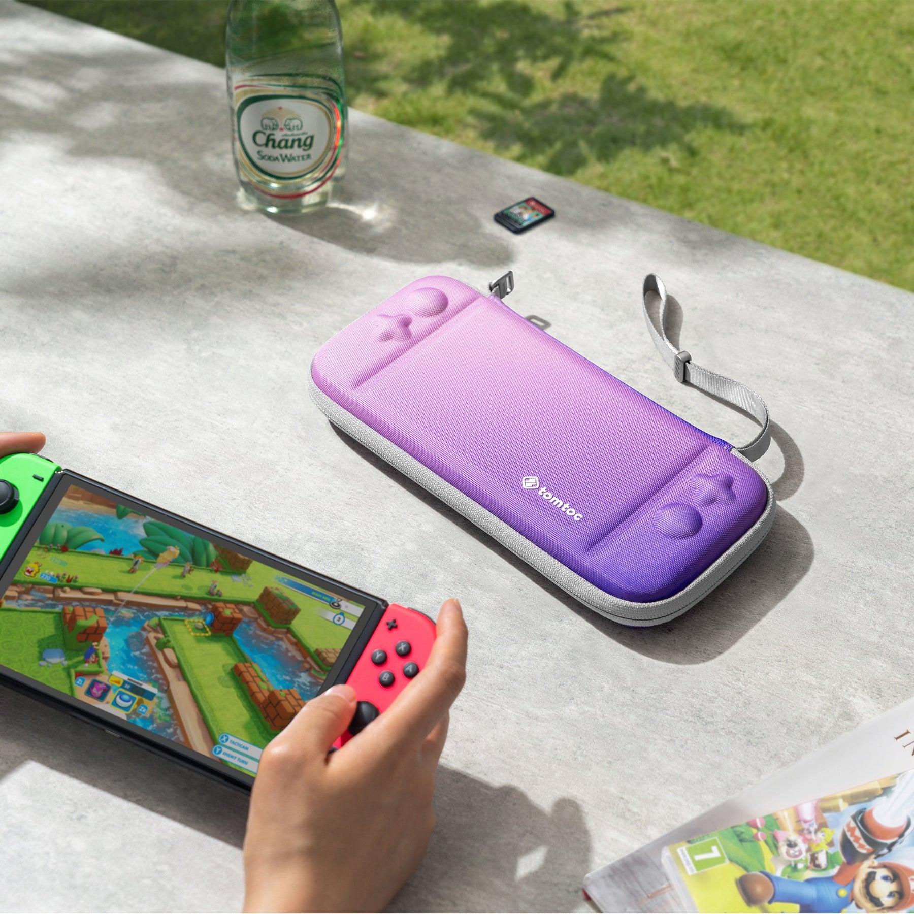 tomtoc Slim Protective Carrying Case with 10 Game Cartridges - Nintendo Switch & OLED Model - Iris Purple