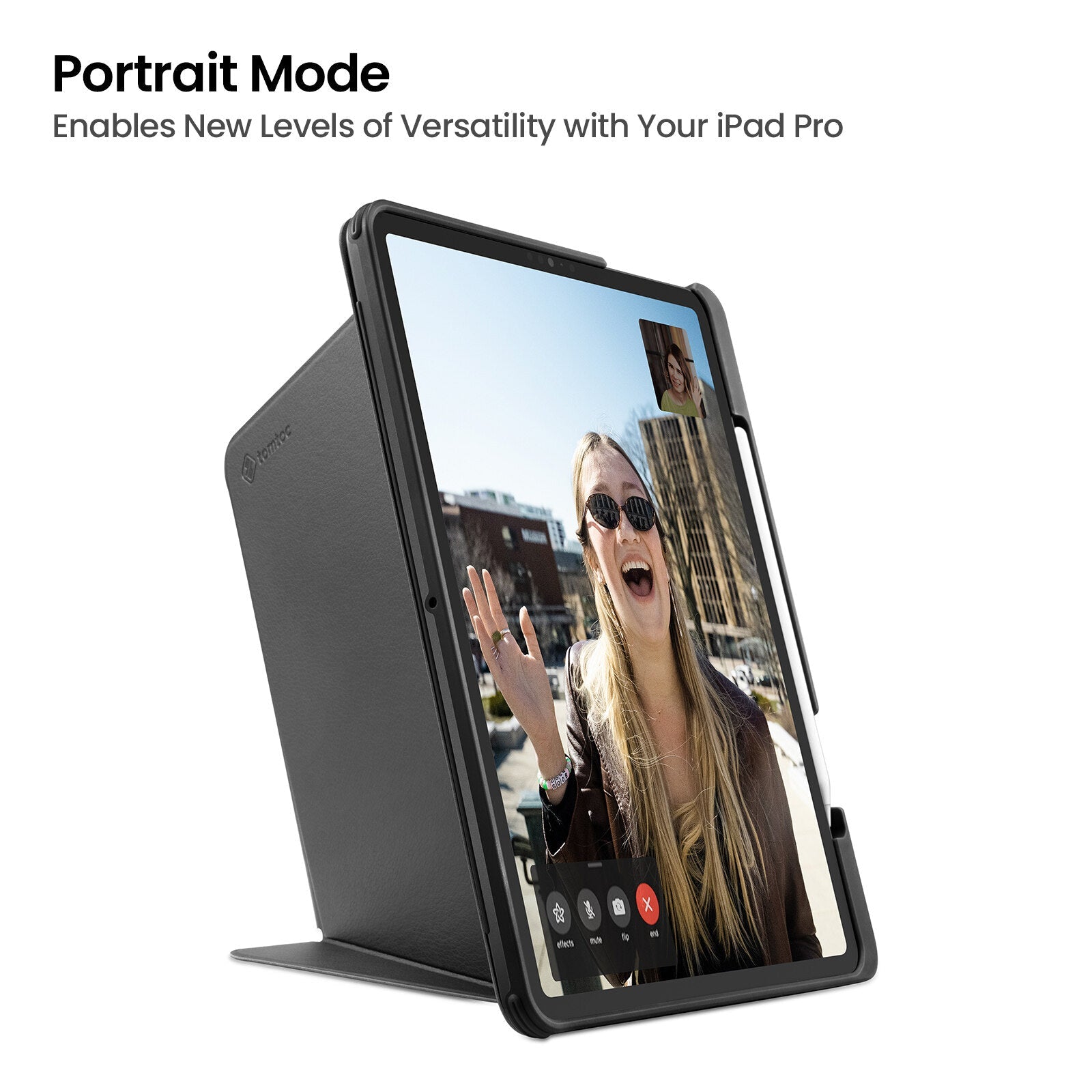 tomtoc 11 Inch Trifold Vertical Case - Black