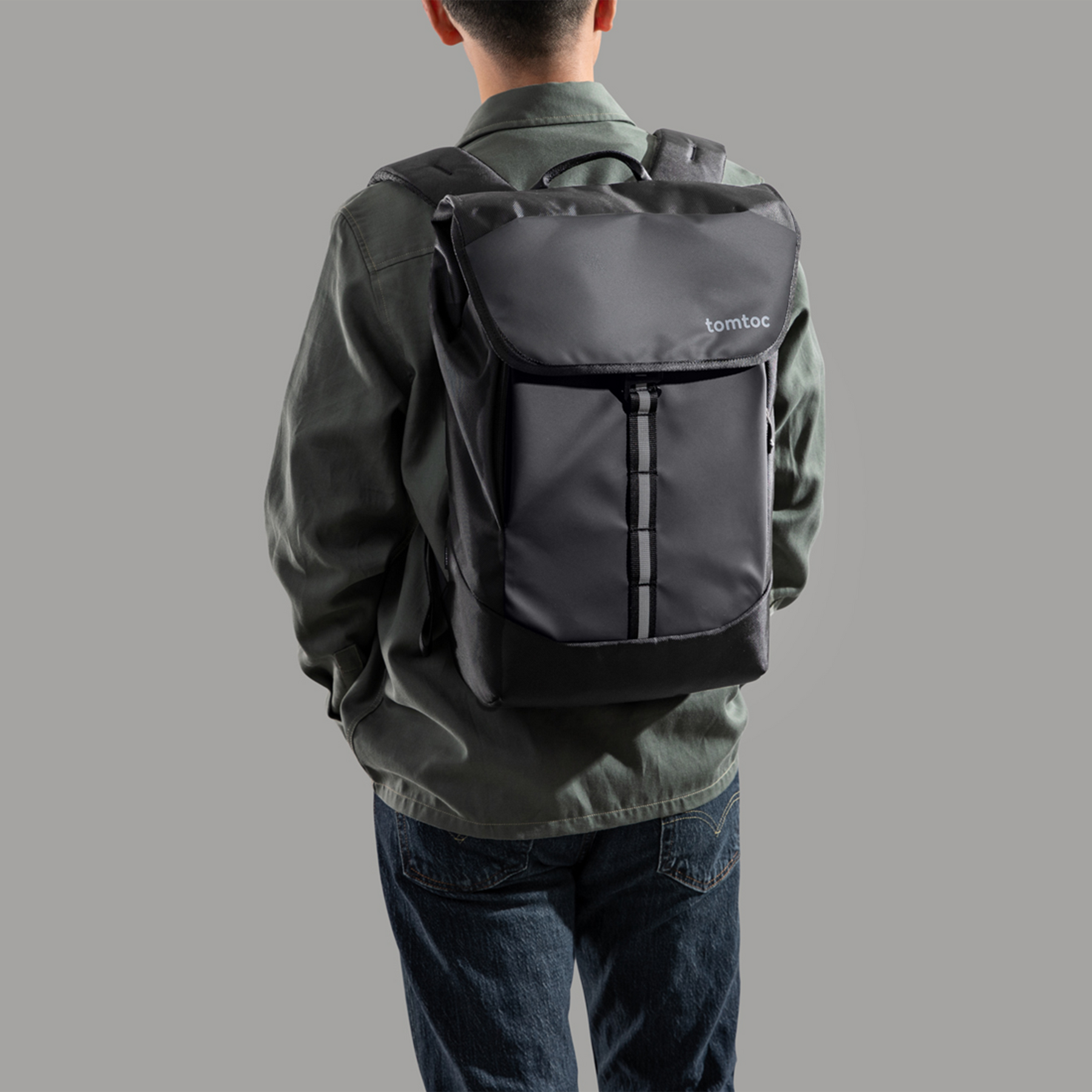 tomtoc 16 Inch Flap Laptop Backpack / Laptop Bag - Black