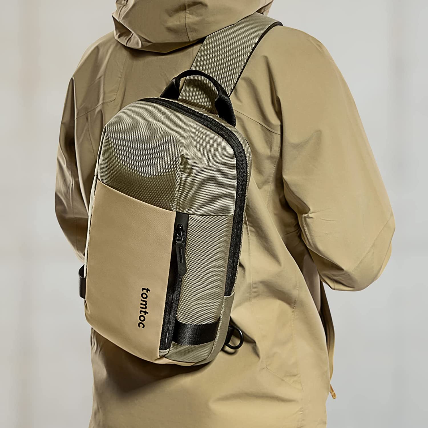 tomtoc 11 Inch Croxbody Men Shoulder Bag / Sling Bag / Crossbody Bag - Khaki