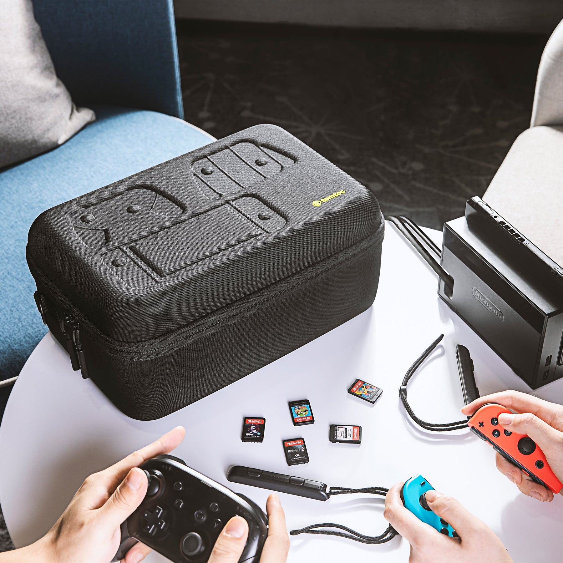 tomtoc Hardshell Carrying Protective Storage Case Fit Controller & 36 Games Card - Nintendo Switch