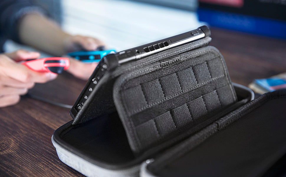 tomtoc Carrying Case Travel Nintendo Switch Case with Pocket - Nintendo Switch / OLED - Gray