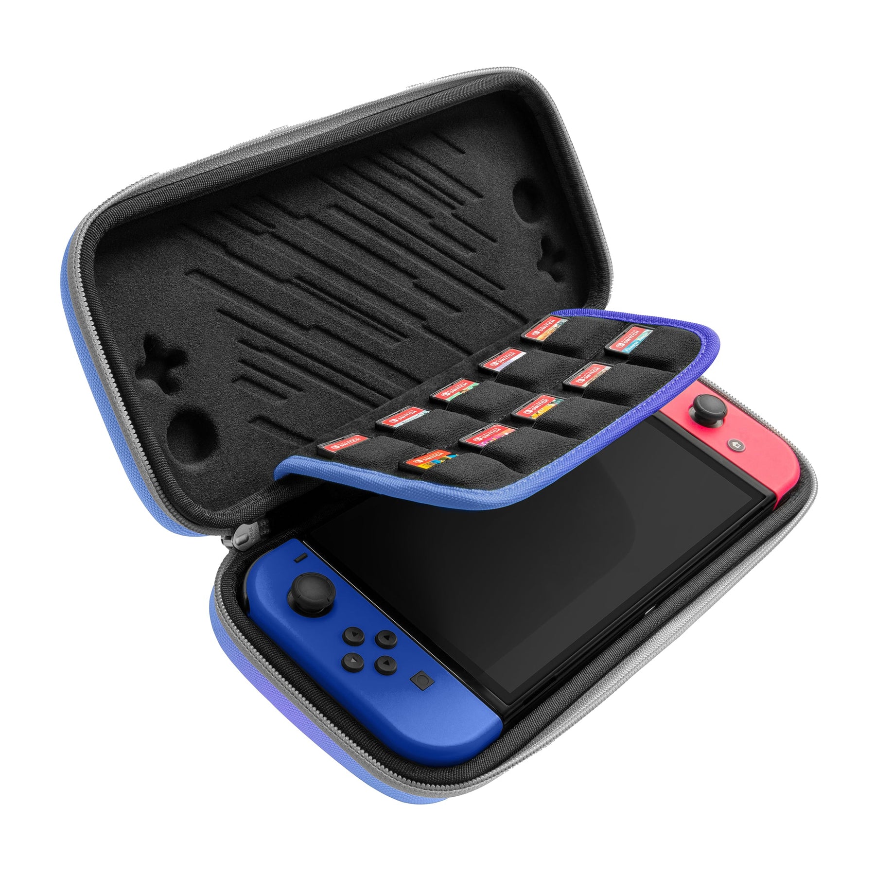 tomtoc Slim Protective Carrying Case with 10 Game Cartridges - Nintendo Switch & OLED Model - Sky Blue