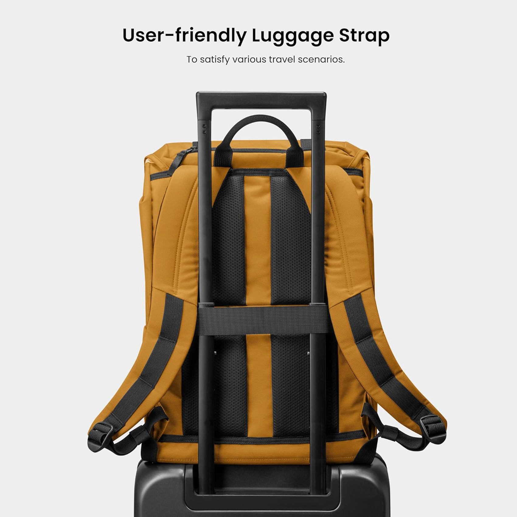 tomtoc 15.6 Inch VintPack Flap Laptop Backpack - Yellow