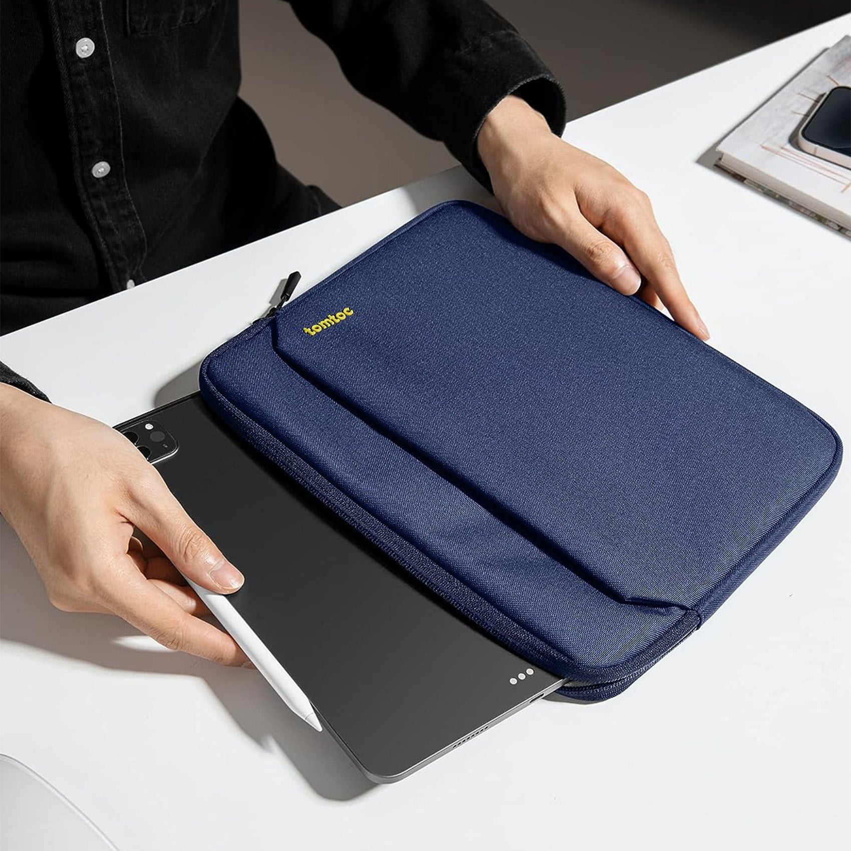 tomtoc 12.9 Inch Tablet Sleeve Bag - Pad Pro 12.9 with Magic Keyboard - Navy Blue