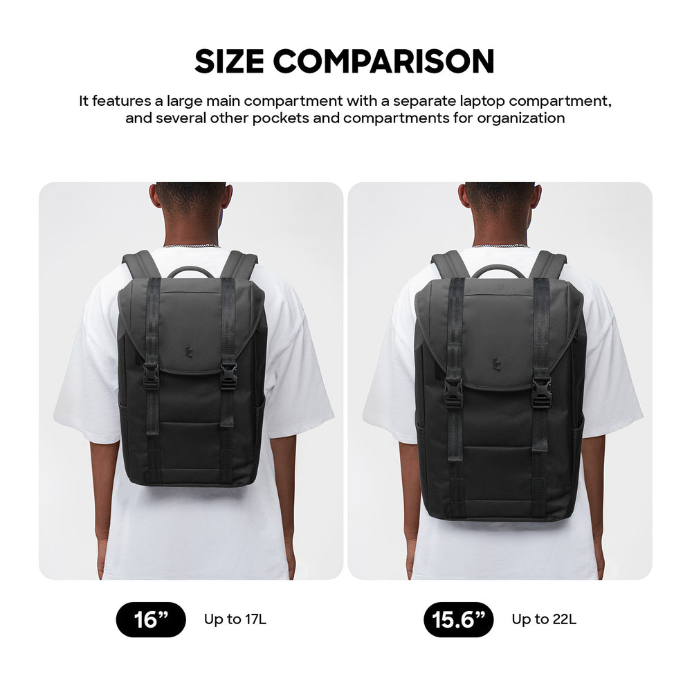 tomtoc 15.6 Inch VintPack Flap Laptop Backpack - Dark
