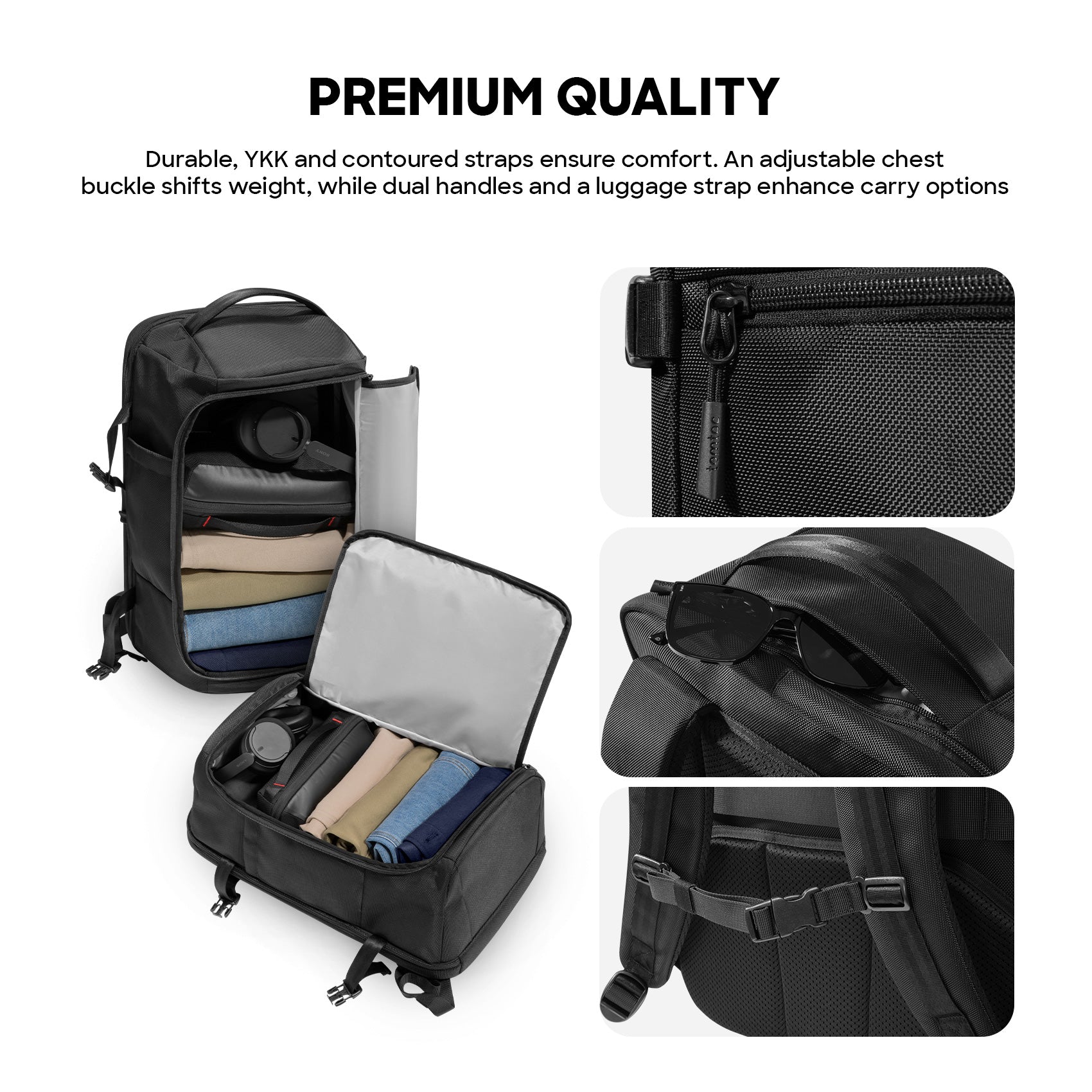 tomtoc T67 Travel Laptop Backpack 17.3 Inch Men Bag Water-Resistant MacBook Bag