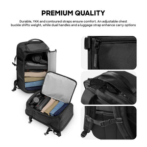 tomtoc T67 Travel Laptop Backpack 17.3 Inch Men Bag Water-Resistant MacBook Bag