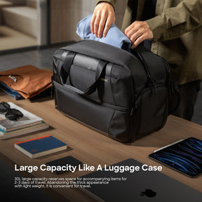 tomtoc 30L Navigator Duffel Bag / Travel Bag / Waterproof Multifunction Bag - 14 Inch MacBook / 12.9 Inch iPad - Black