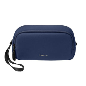 tomtoc M Size Electronic Organizer Travel Case / Water Resistant Dual Compartment Cable Storage Bag - Blue