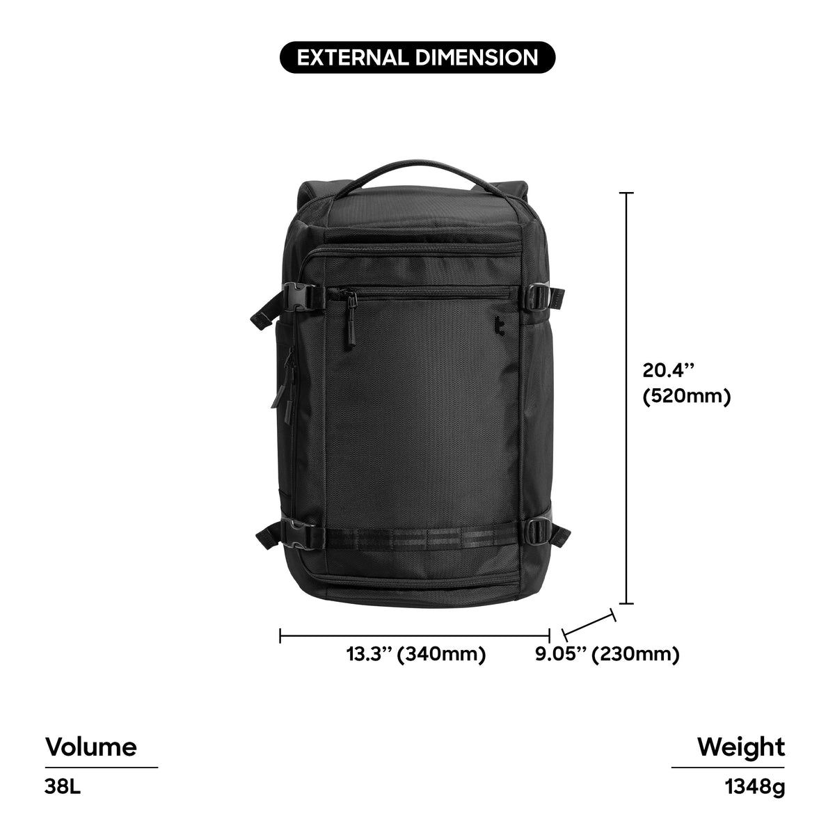 tomtoc T67 Travel Laptop Backpack 17.3 Inch Men Bag Water-Resistant MacBook Bag