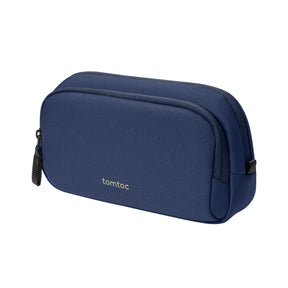 tomtoc M Size Electronic Organizer Travel Case / Water Resistant Dual Compartment Cable Storage Bag - Blue