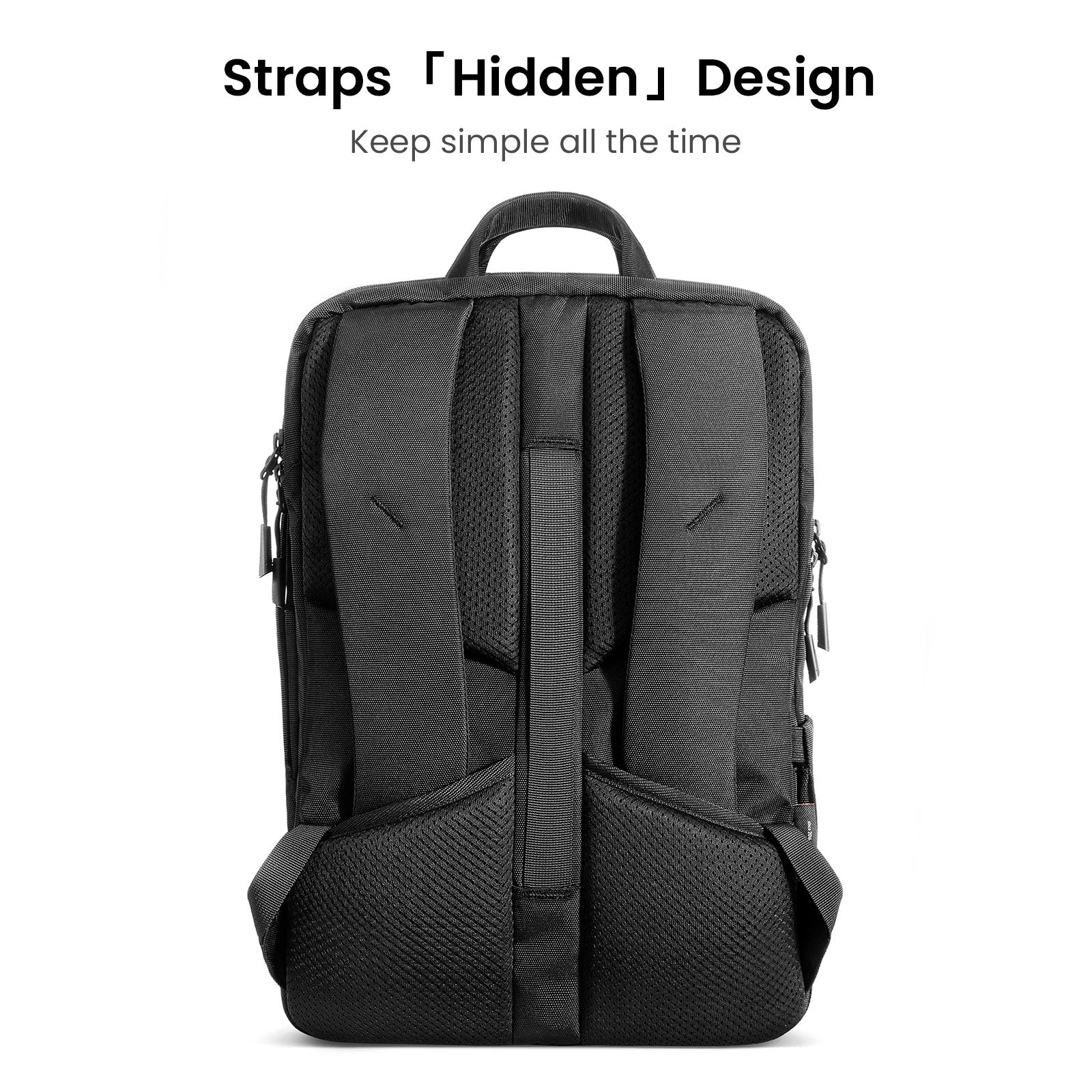 tomtoc 17.3 Inch Protective Laptop / Travel Commuter Backpack - Surface / MateBook / HP / Asus - Black