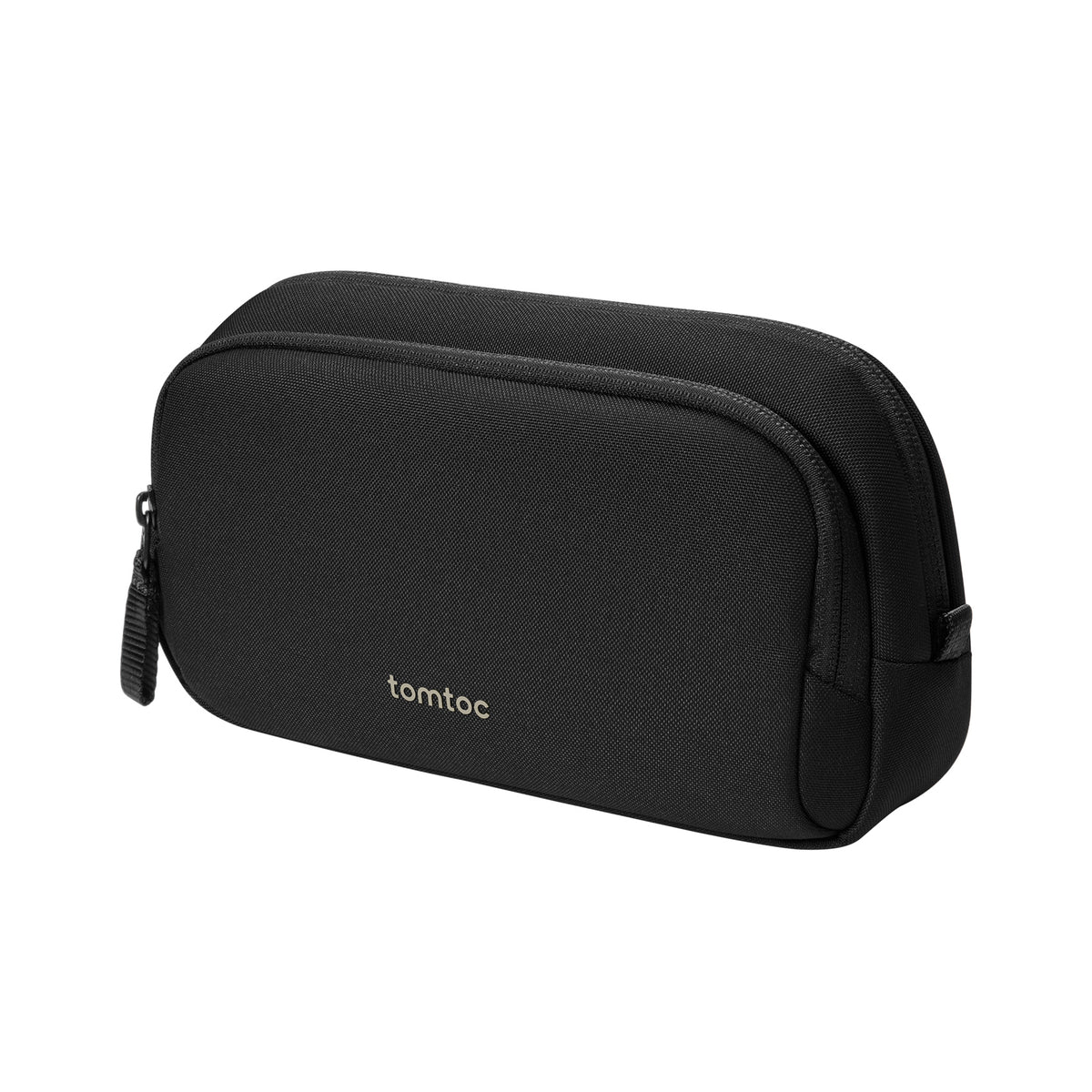 tomtoc M Size Electronic Organizer Travel Case / Water Resistant Dual Compartment Cable Storage Bag - Black