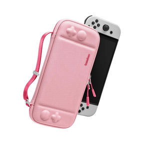 tomtoc Slim Protective Carrying Case with 10 Game Cartridges - Nintendo Switch & OLED Model - Pink Puff