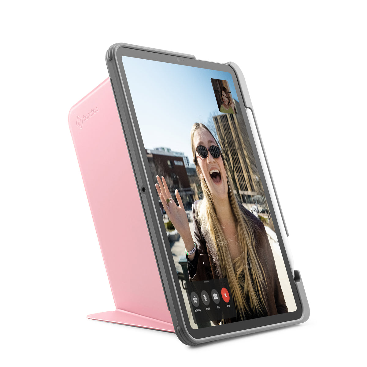 tomtoc 11 Inch Trifold Vertical Case - Pink