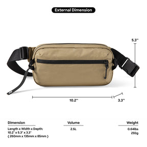 tomtoc Aviator T33 2.5L Sling Bag / Crossbody Bag / Chest Bag / Shoulder Bag with RFID Blocking - Black