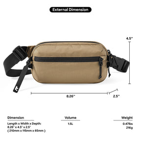 tomtoc Aviator T33 1.5L Sling Bag / Crossbody Bag / Chest Bag / Shoulder Bag with RFID Blocking - Gray