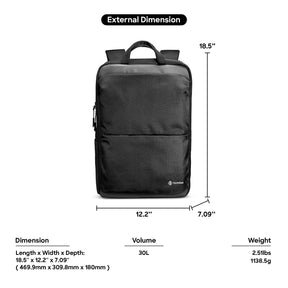 tomtoc 17.3 Inch Protective Laptop / Travel Commuter Backpack - Surface / MateBook / HP / Asus - Black