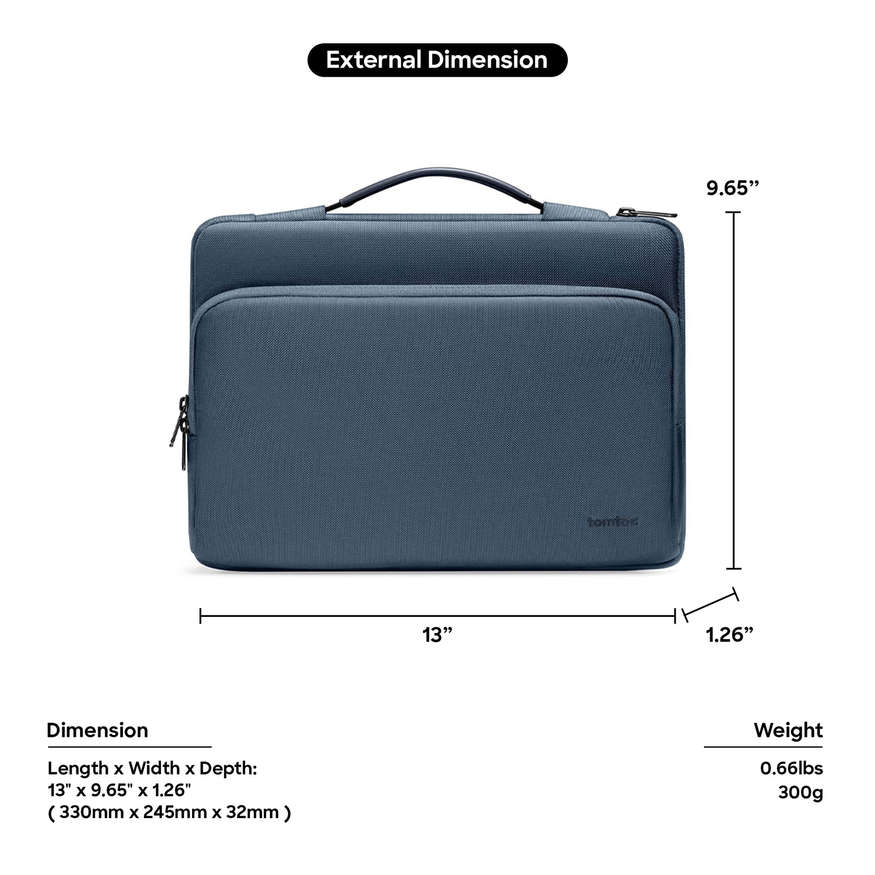 tomtoc 13 Inch Versatile 360 Protective Laptop Briefcase - Gray