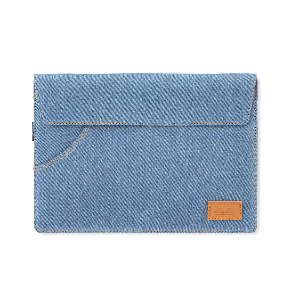 tomtoc 13 Inch Casual Jeans Laptop Sleeve with Shoulder Strap - Blue Jeans