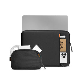 tomtoc 15 Inch Versatile 360 Protective MacBook Sleeve With Accessories Pouch - Black