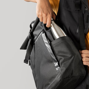 tomtoc 15.6 Inch Rolltop Adjustable Capacity Laptop Backpack - Black