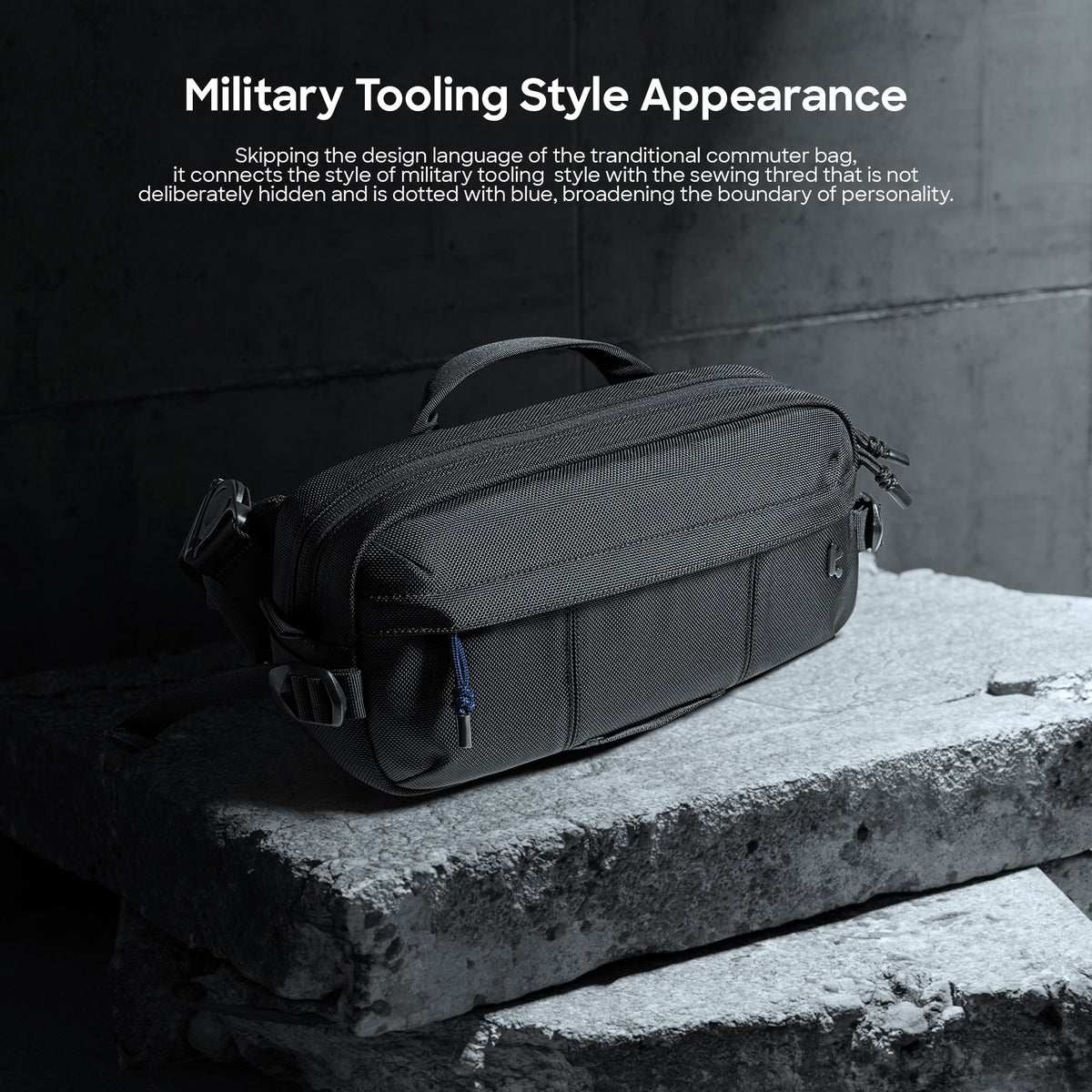 tomtoc Wander Daily Sling Bag / Shoulder Bag / Men Bag Black