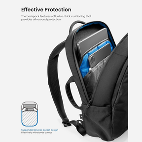 tomtoc 15.6 Inch Premium Urban Laptop Backpack - Black
