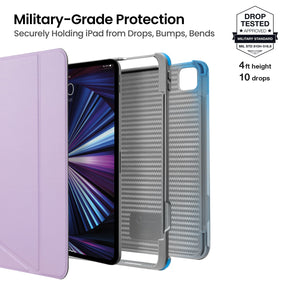 tomtoc 12.9 Inch Trifold Vertical Case - Purple