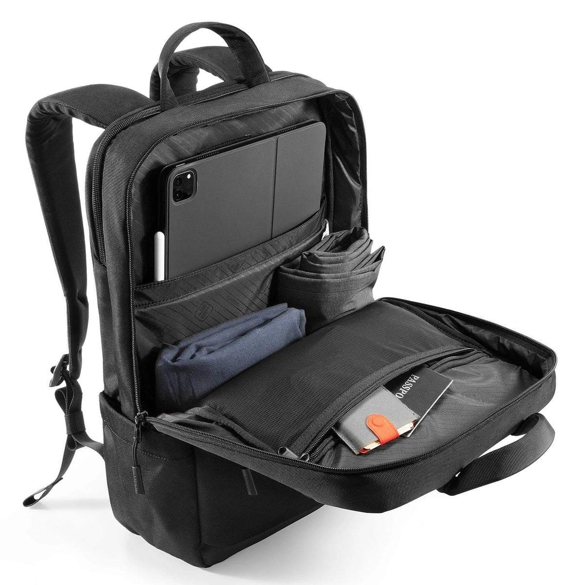 Urban Computer Backpack Modular tomtoc 15.6 Inch Premium Urban Laptop Backpack - Black