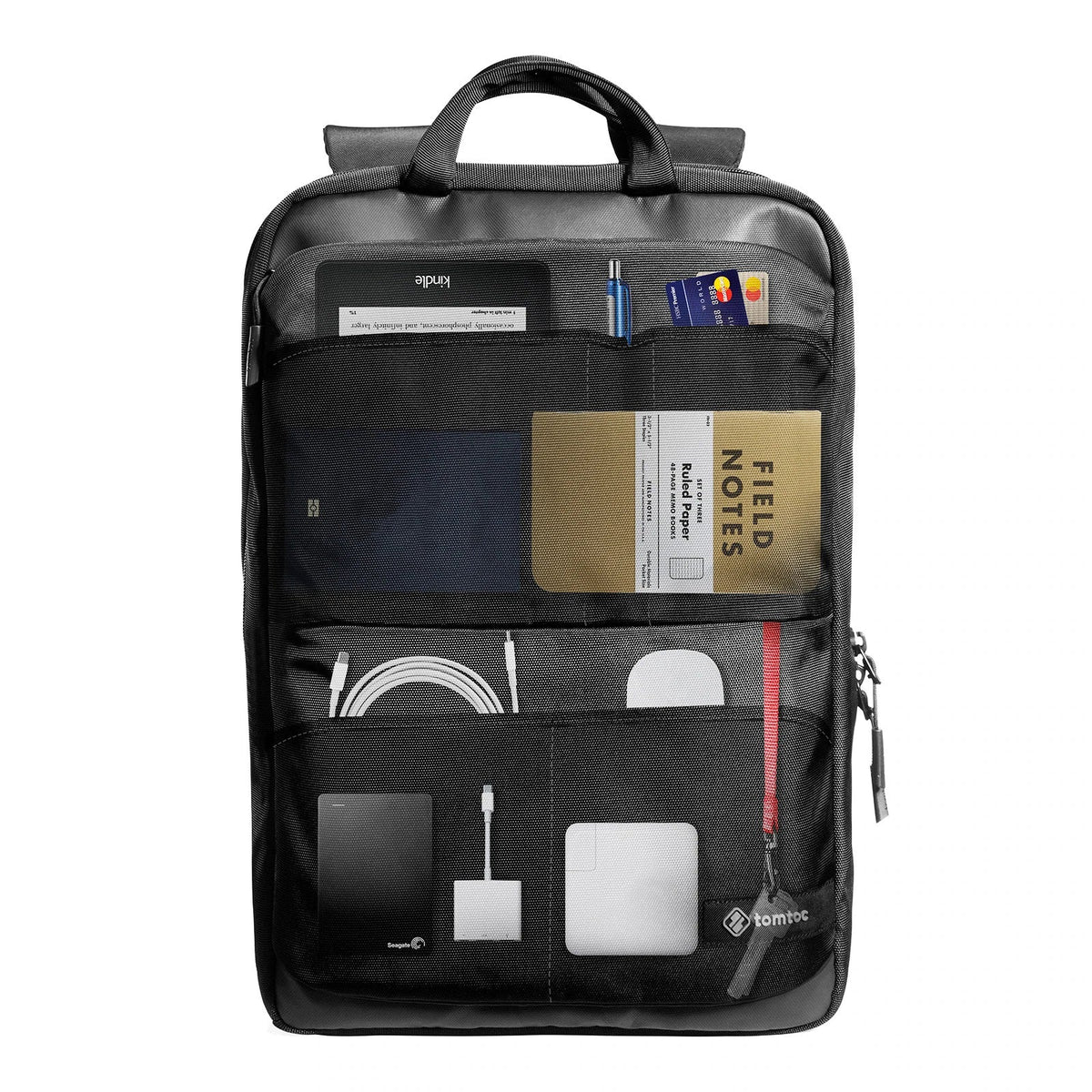 Urban Computer Backpack Modular tomtoc 15.6 Inch Premium Urban Laptop Backpack - Black