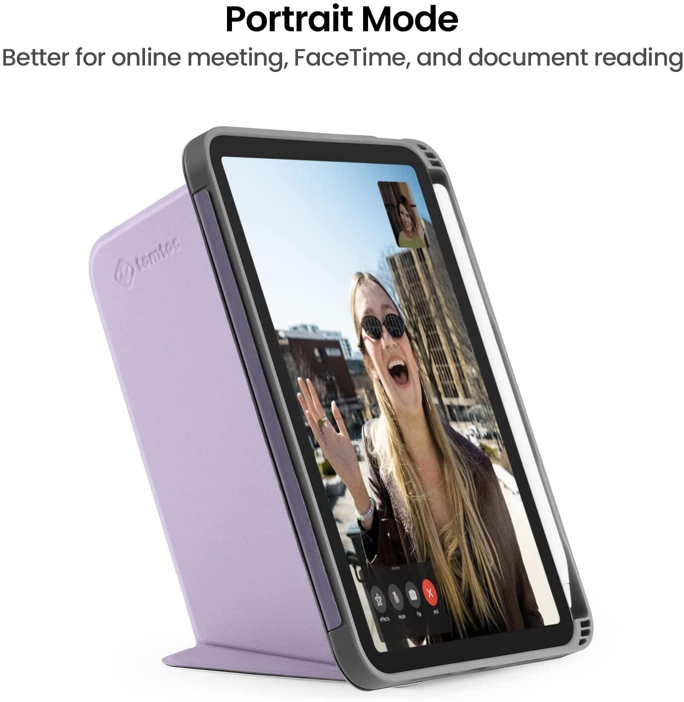 tomtoc Trifold Vertical Case - iPad Mini 6 2021 - Purple