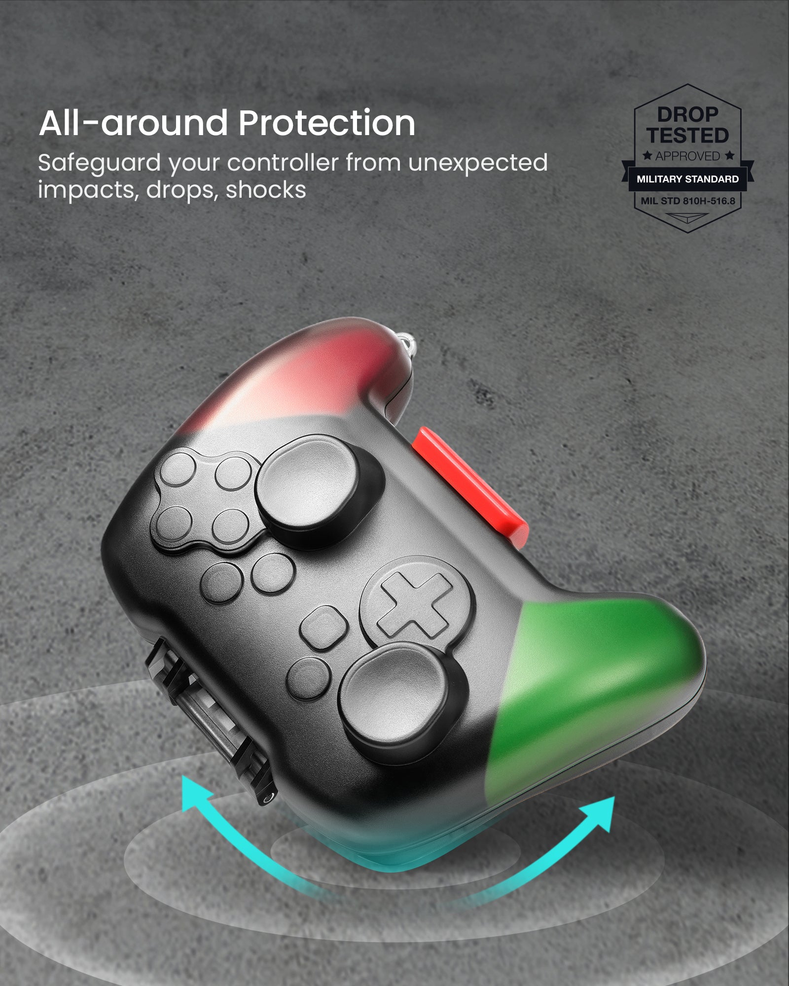 tomtoc Nintendo Switch Controller Hardshell Case - Joystick Protector / Shock-proof / Anti-scratch - Black