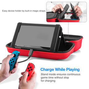 tomtoc Carrying Case Travel Nintendo Switch Case with Pocket - Nintendo Switch / OLED - Red