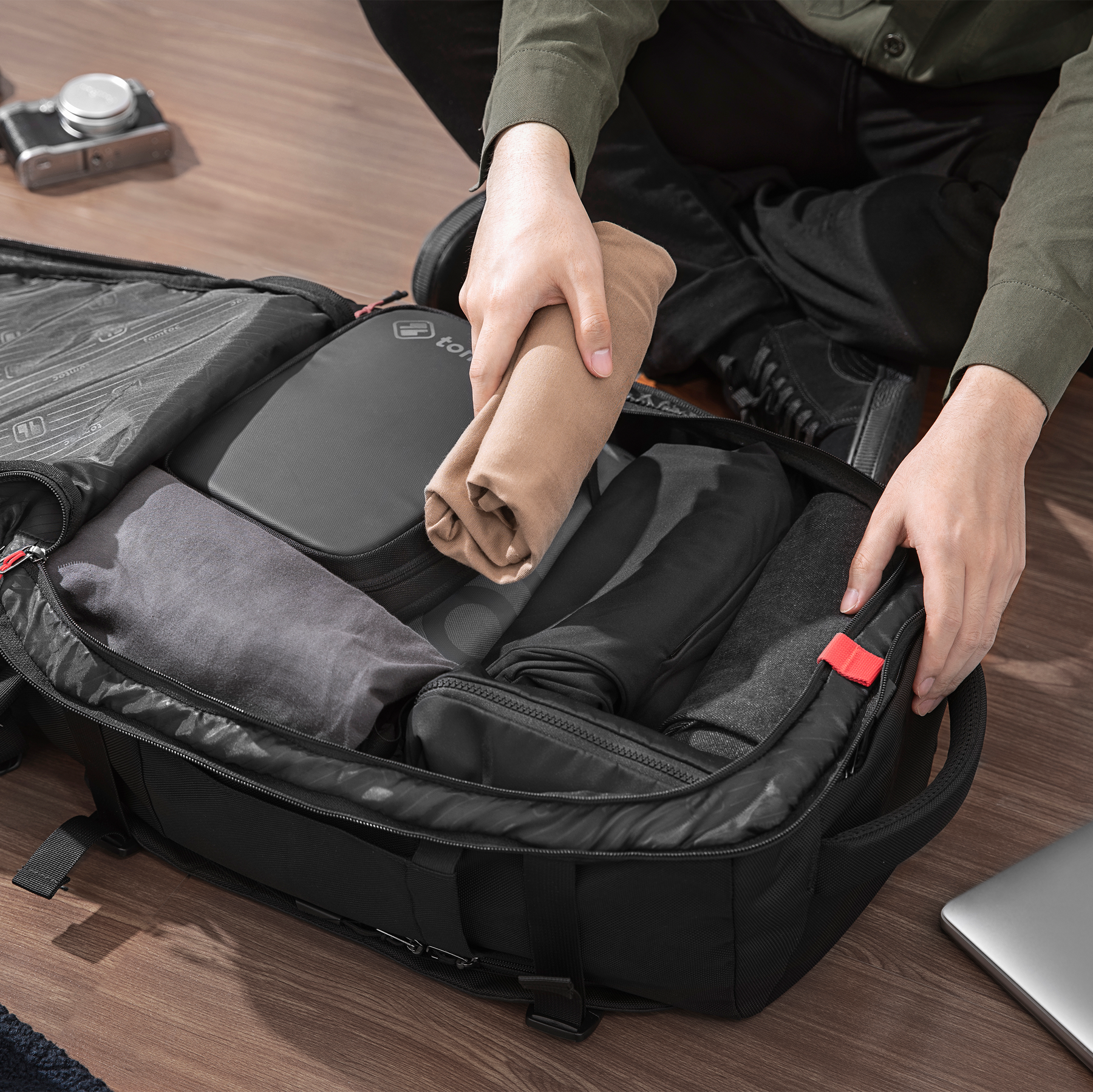 tomtoc 17 Inch Travel Laptop Backpack Laptop Black