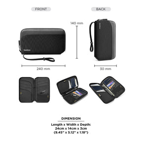 tomtoc Navigator Passport Holder / Passport Wallet / Travel Accessories - Black